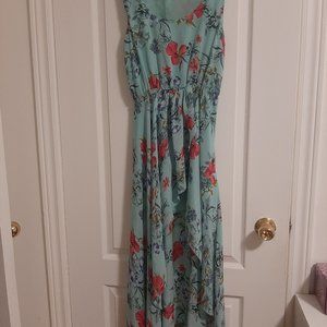 Floral maxi dress Asos Size Small. High Low cut